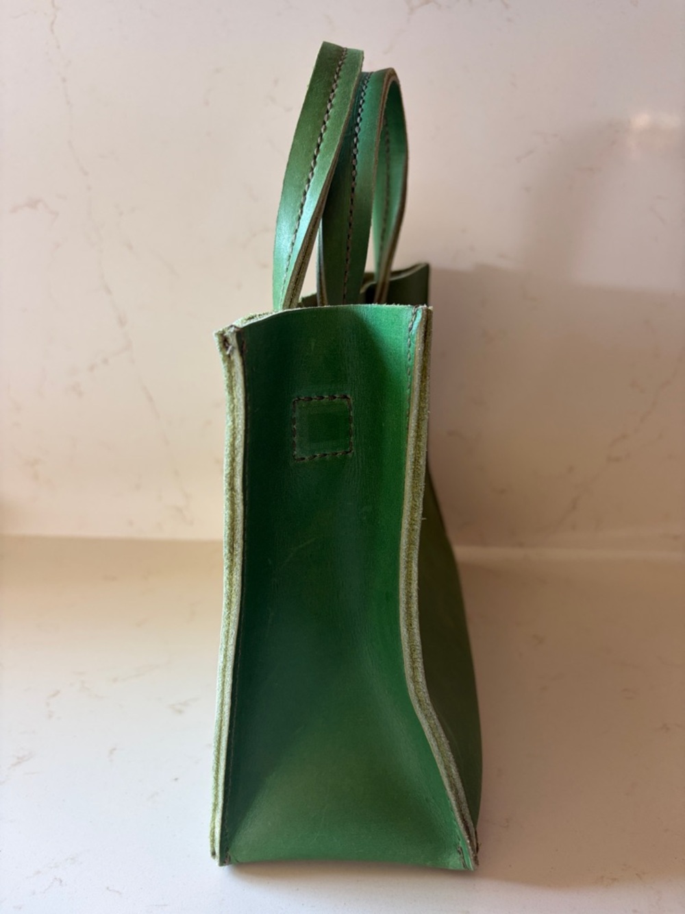 Parker Clay Green Leather Tote Bag - Picture 3 of 9